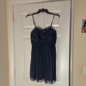Navy blue sequence and lace Homecoming dress